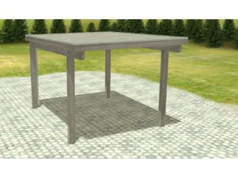 Carport -Q4- 3x4 Leimholz Alu KDG grau