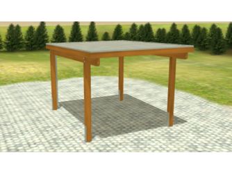Carport -Q4- 3x4 Leimholz Alu KD+ braun