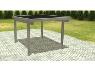 Carport -Q4- 3x4 Leimholz BITU KDG grau