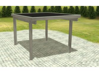 Carport -Q4- 3x4 Leimholz EPDM KDG grau