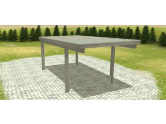 Carport -Q4- 3x6 Leimholz Alu KDG grau