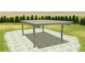 Carport -Q4- 4x6 Leimholz Alu KDG grau