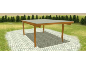 Carport -Q4- 4x6 Leimholz Alu KD+ braun
