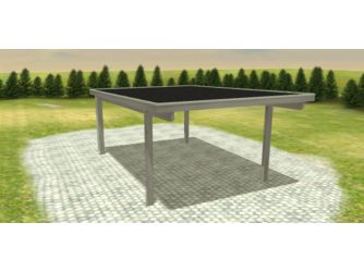 Carport -Q4- 4x6 Leimholz BITU KDG grau