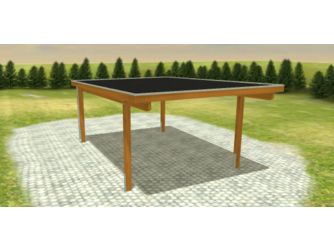 Carport -Q4- 4x6 Leimholz BITU KD+ braun