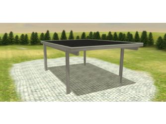 Carport -Q4- 4x6 Leimholz EPDM KDG grau