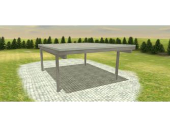 Carport -Q4- 5x6 Leimholz Alu KDG grau