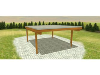 Carport -Q4- 5x6 Leimholz Alu KD+ braun