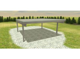 Carport -Q4- 6x6 Leimholz Alu KDG grau