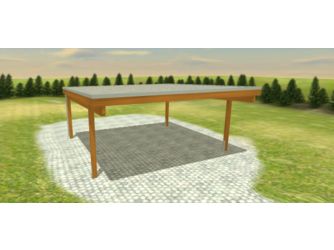 Carport -Q4- 6x6 Leimholz Alu KD+ braun