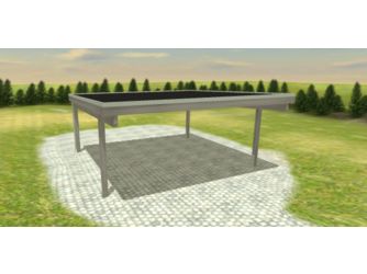 Carport -Q4- 6x6 Leimholz BITU KDG grau