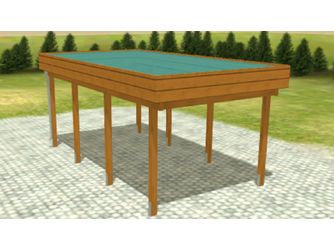 Carport Variant 3x5,5 Leimholz KD+ braun Alu-Stucco