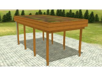 Carport Variant 3x5,5 Leimholz KD+ braun Öko