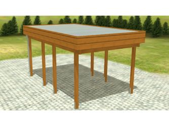 Carport Variant 3x5 KD+ braun Alu