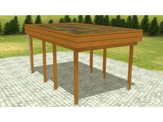 Carport Variant 3x5 KD+ braun Öko