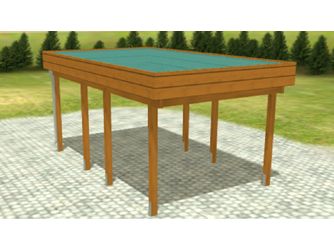 Carport Variant 3x5 Leimholz KD+ braun Alu-Stucco