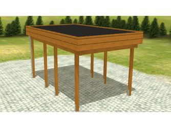 Carport Variant 3x5 Leimholz KD+ braun EPDM