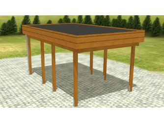 Carport Variant 3x5 Leimholz KD+ braun Stahl