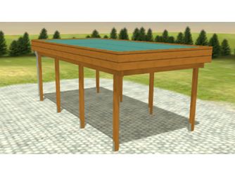 Carport Variant 3x6 Leimholz KD+ braun Alu-Stucco