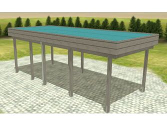 Carport Variant 3x7 KDG grau Alu-Stucco