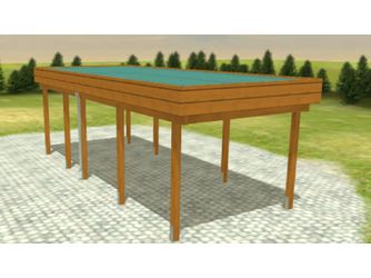 Carport Variant 3x7 Leimholz KD+ braun Alu-Stucco