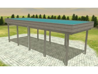 Carport Variant 3x8 KDG grau Alu-Stucco