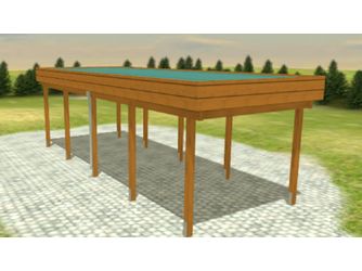 Carport Variant 3x8 Leimholz KD+ braun Alu-Stucco