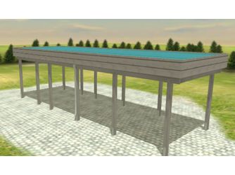 Carport Variant 3x9 KDG grau Alu-Stucco