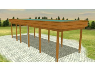 Carport Variant 3x9 Leimholz KD+ braun Alu-Stucco