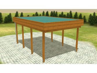 Carport Variant 4x5,5 Leimholz KD+ braun Alu-Stucco