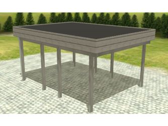 Carport Variant 4x5 Leimholz KDG grau Stahl Carport Variant 4x5 Leimholz KDG grau Stahl