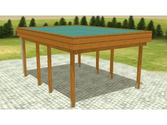 Carport Variant 4x5 Leimholz KD+ braun Alu-Stucco