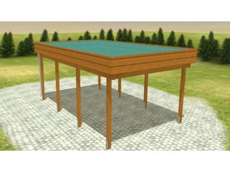 Carport Variant 4x6 Leimholz KD+ braun Alu-Stucco