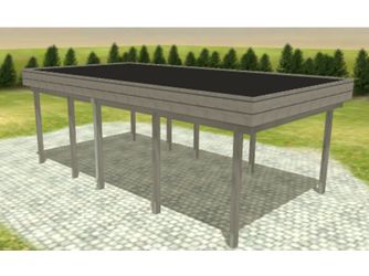Carport Variant 4x7 Leimholz EPDM KDG grau Carport Variant 4x7 Leimholz EPDM KDG grau