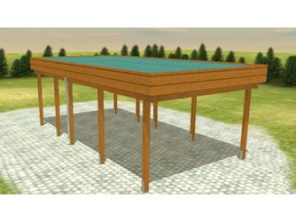 Carport Variant 4x7 Leimholz KD+ braun Alu-Stucco