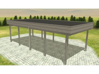 Carport Variant 4x8 Leimholz KDG grau Stahl Carport Variant 4x8 Leimholz KDG grau Stahl