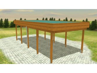 Carport Variant 4x8 Leimholz KD+ braun Alu-Stucco
