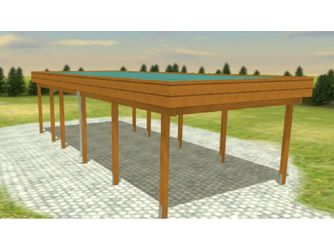 Carport Variant 4x9 Leimholz KD+ braun Alu-Stucco