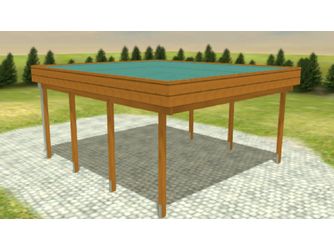 Carport Variant 5x5,5 Leimholz KD+ braun Alu-Stucco