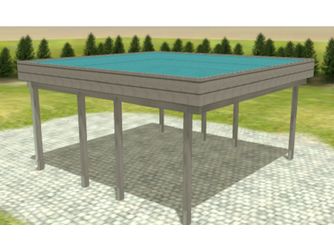 Carport Variant 5x5 KDG grau Alu-Stucco