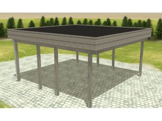 Carport Variant 5x5 Leimholz EPDM KDG grau Carport Variant 5x5 Leimholz EPDM KDG grau