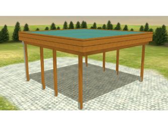Carport Variant 5x5 Leimholz KD+ braun Alu-Stucco