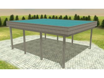Carport Variant 5x6 KDG grau Alu-Stucco
