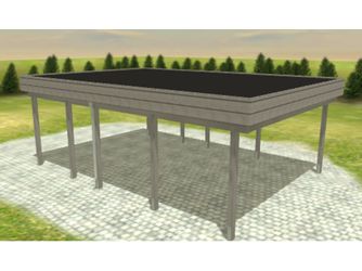 Carport Variant 5x7 Leimholz EPDM KDG grau Carport Variant 5x7 Leimholz EPDM KDG grau