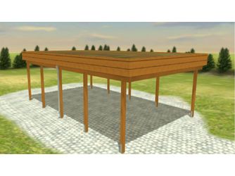 Carport Variant 5x8 KD+ braun Öko