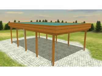Carport Variant 5x8 Leimholz KD+ braun Alu-Stucco