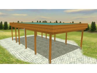 Carport Variant 5x9 Leimholz KD+ braun Alu-Stucco