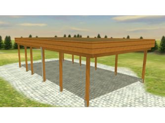 Carport Variant 5x9 Leimholz KD+ braun Öko
