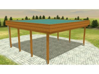 Carport Variant 6x5,5 Leimholz KD+ braun Alu-Stucco