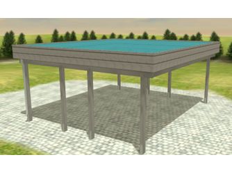 Carport Variant 6x5 KDG grau Alu-Stucco